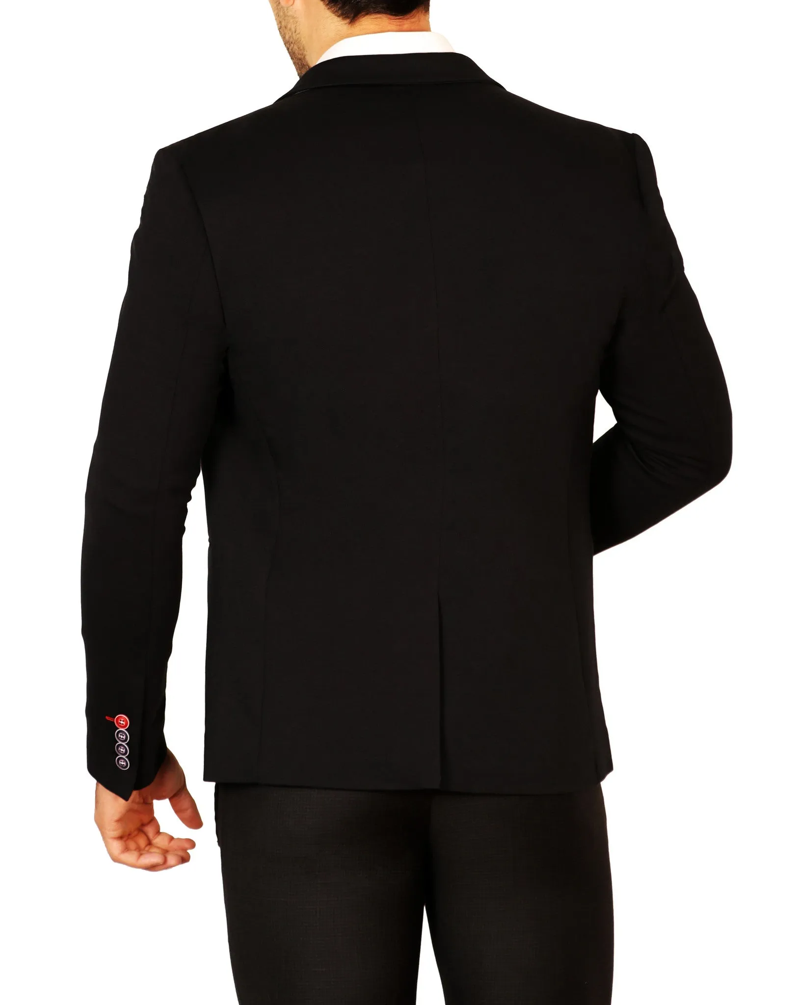 Notch Lapel Contrast Chest Pocket Fitted Blazer