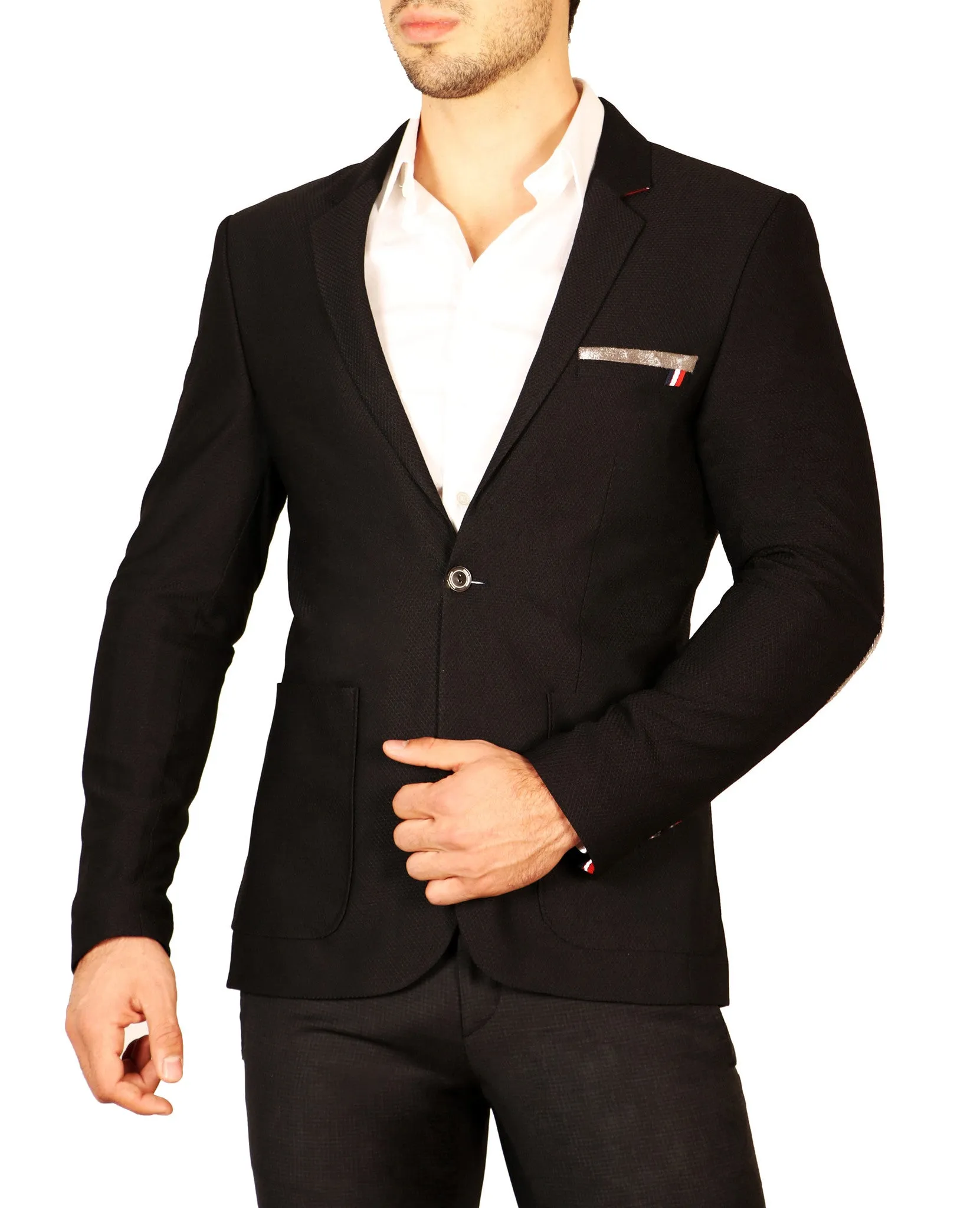 Notch Lapel Single Button Fitted Blazer