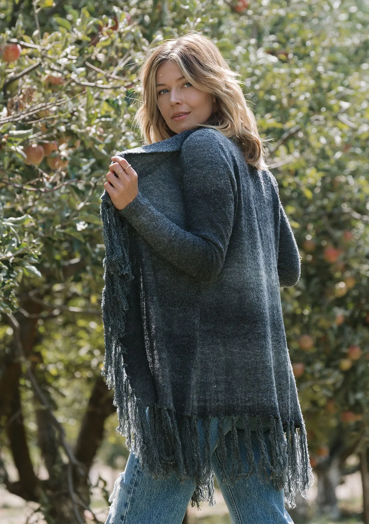 Ombre Fringe Shawl Cardigan