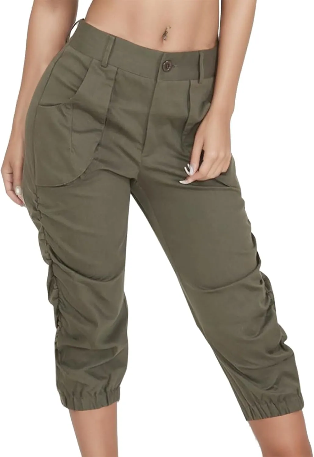 Outdoor Hiking Cargo Pants for Women Baggy Multi Pockets Workout Y2K Pants Stretchy Work Lightweight Travel Trousers