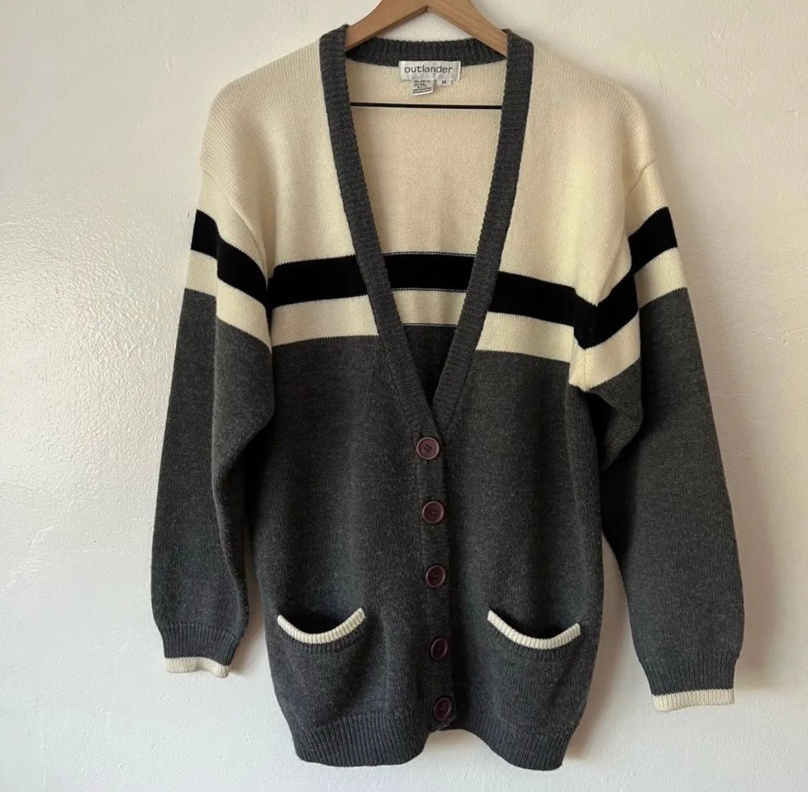Outlander Vintage Wool Blend Button-front Knit Cardigan