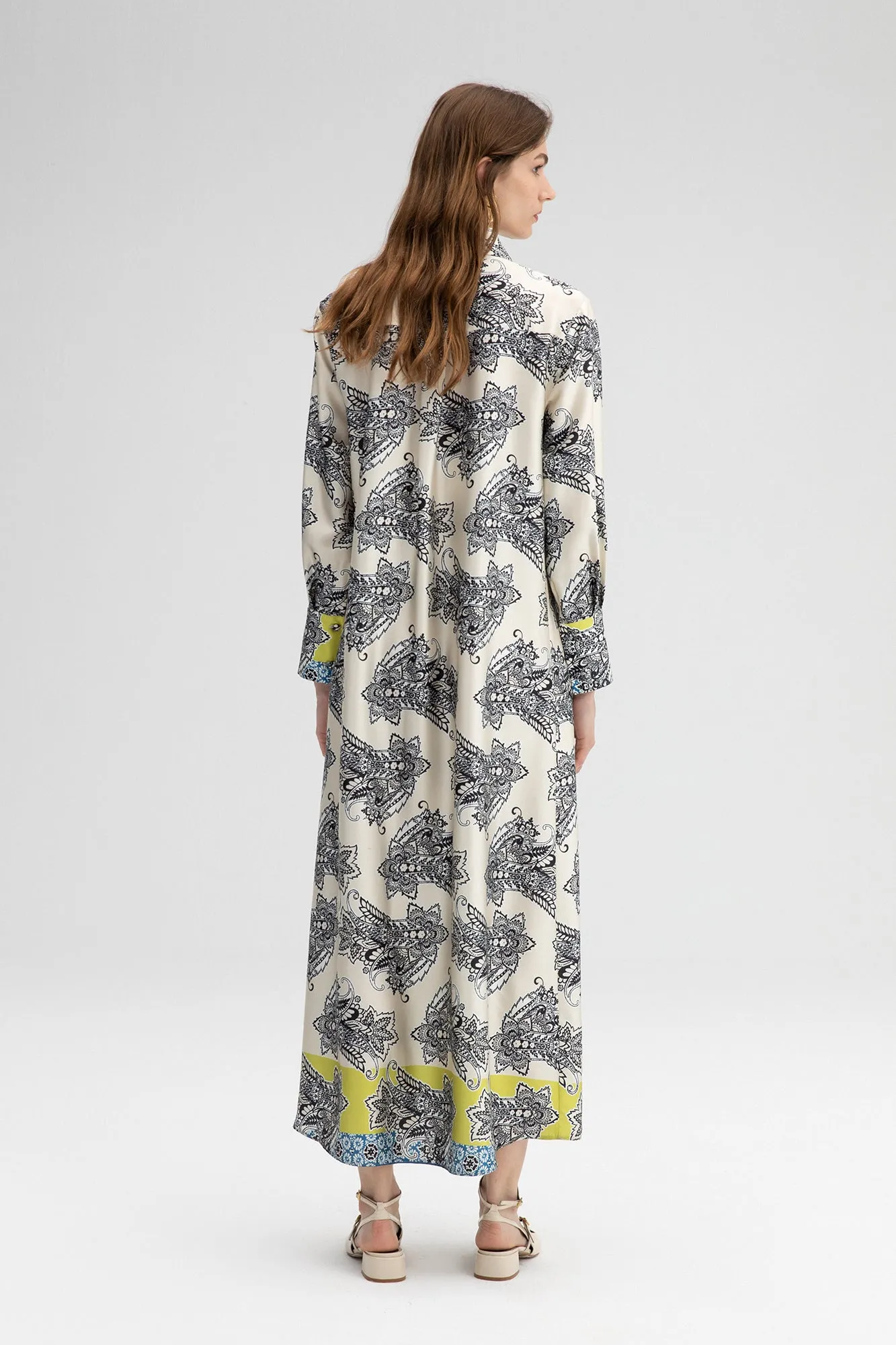PATTERNED SATIN DRESS