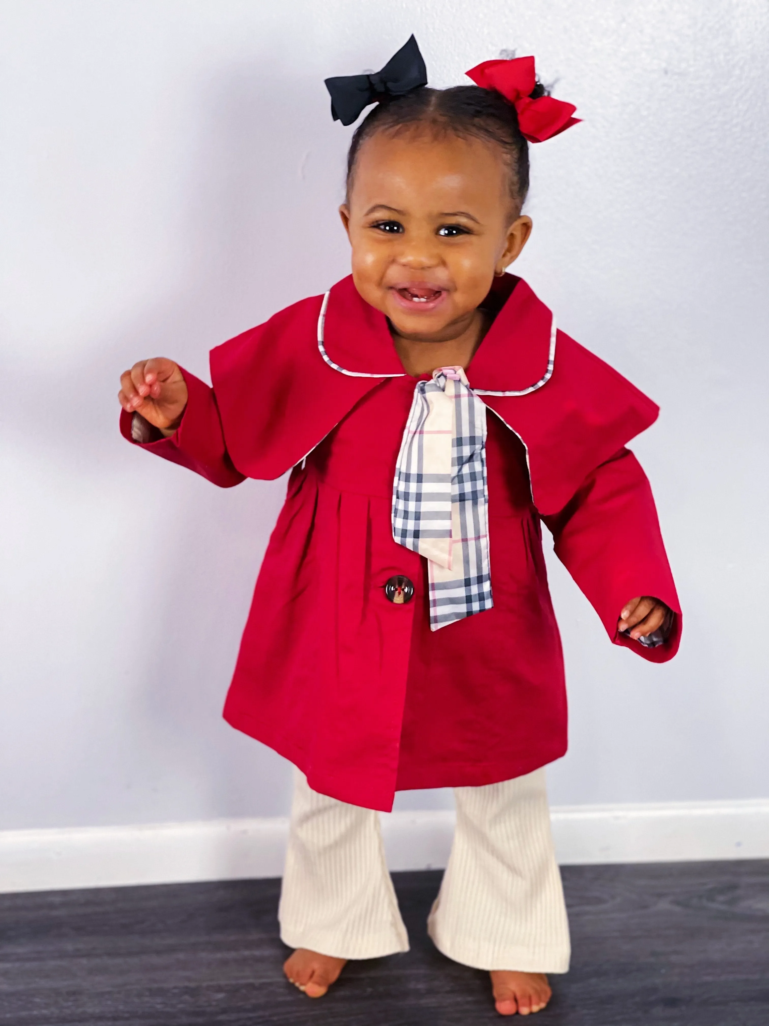 Plaid Trench Coat