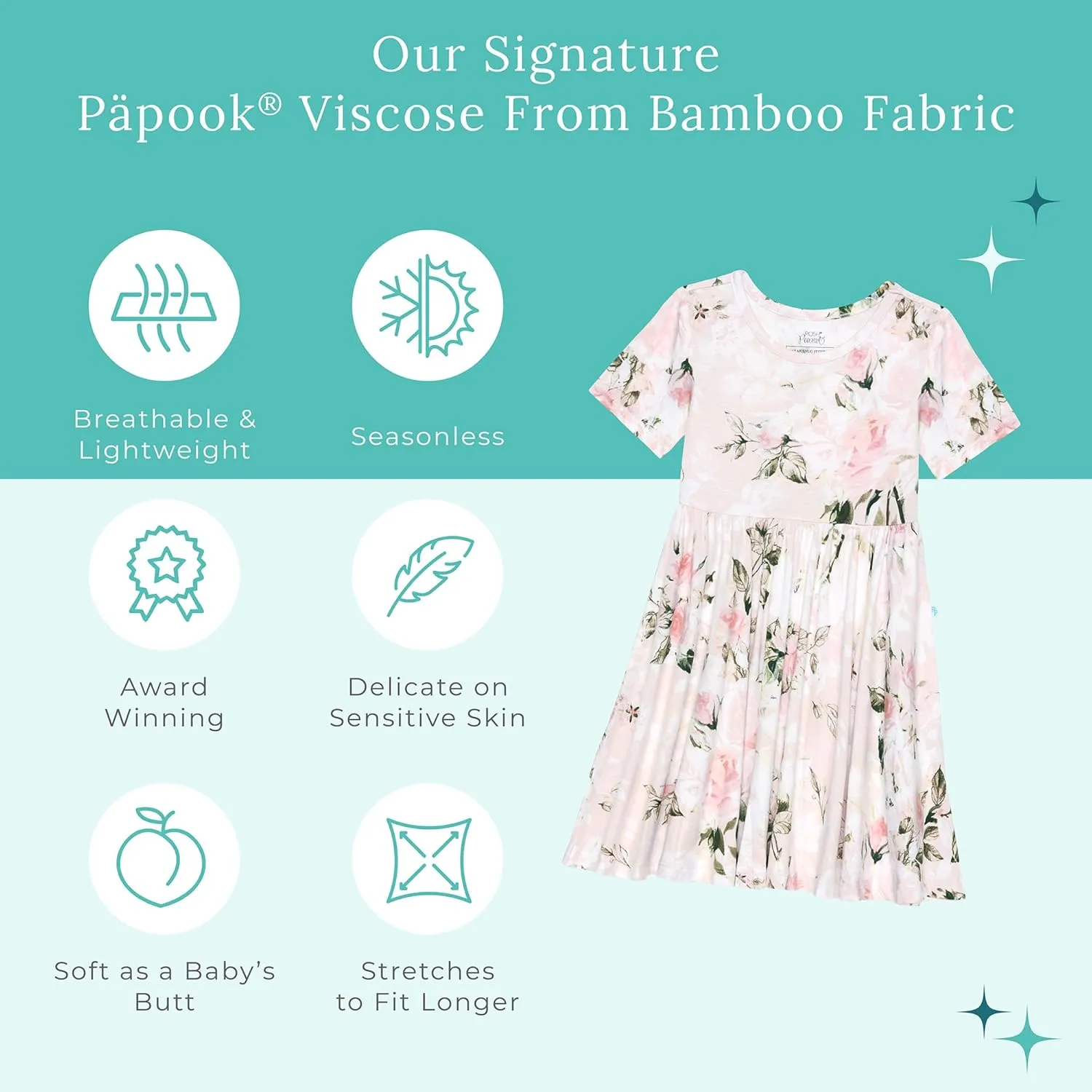 Posh Peanut Little Girls Dresses - Ruffled Toddler Twirl Dress & Summer Clothes for Girls Made with Viscose from Bamboo