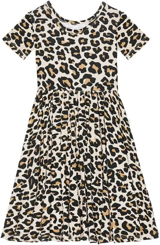 Posh Peanut Little Girls Dresses - Ruffled Toddler Twirl Dress & Summer Clothes for Girls Made with Viscose from Bamboo