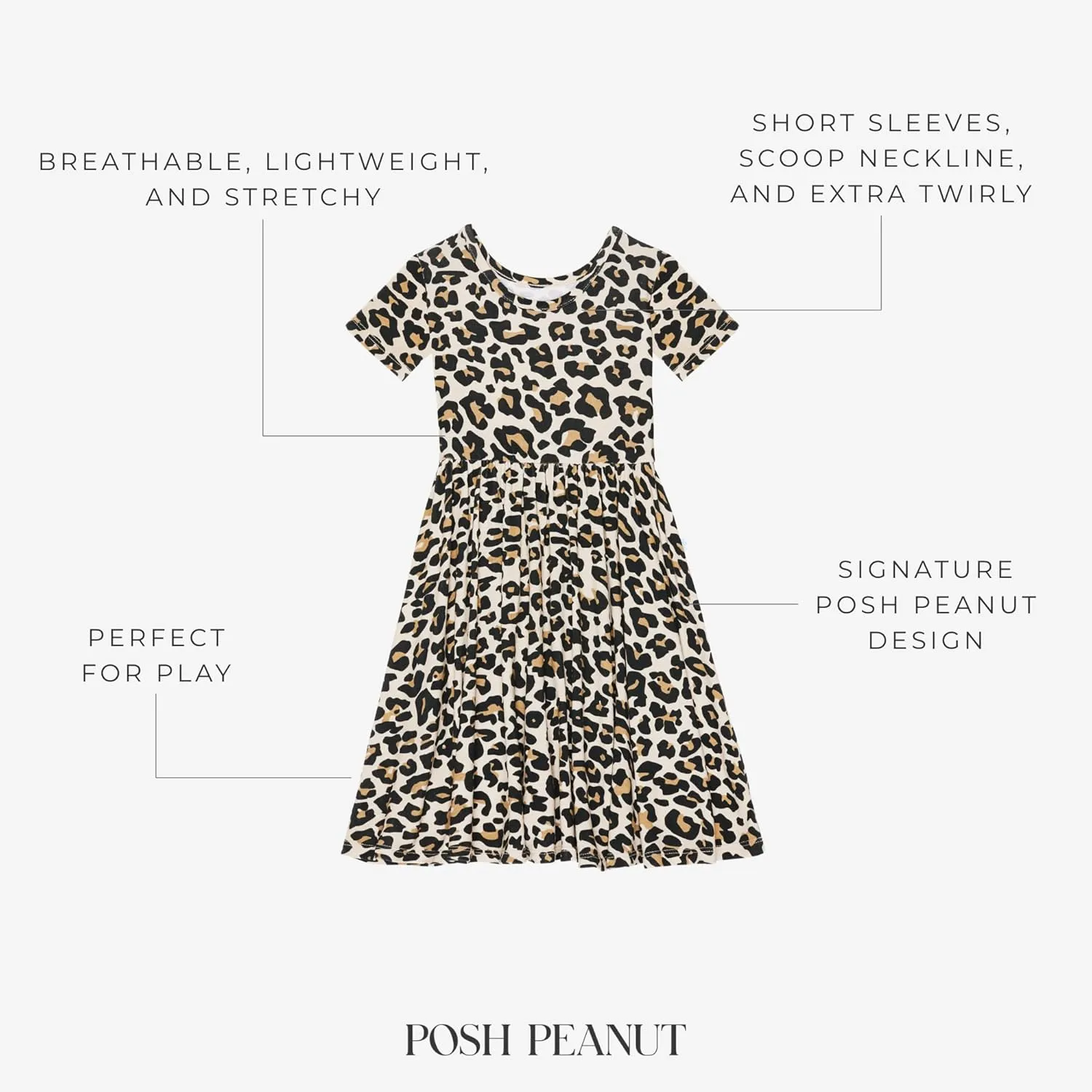 Posh Peanut Little Girls Dresses - Ruffled Toddler Twirl Dress & Summer Clothes for Girls Made with Viscose from Bamboo