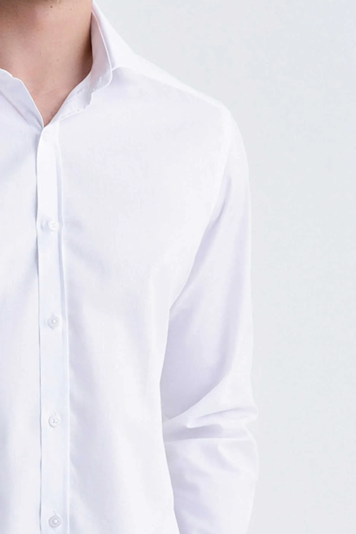 Regular Fit Cotton Long Sleeve White Dress Shirt