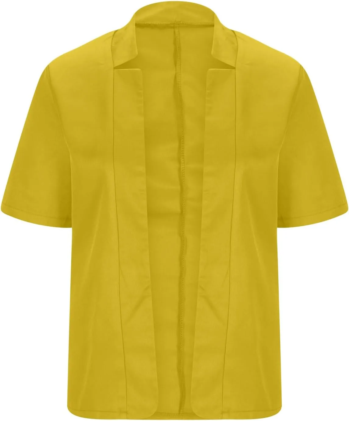 Short Sleeve Lightweight Suit Jackets Women Summer Casual Open Front Work Office Blazers Notch Collar Solid Cardigan