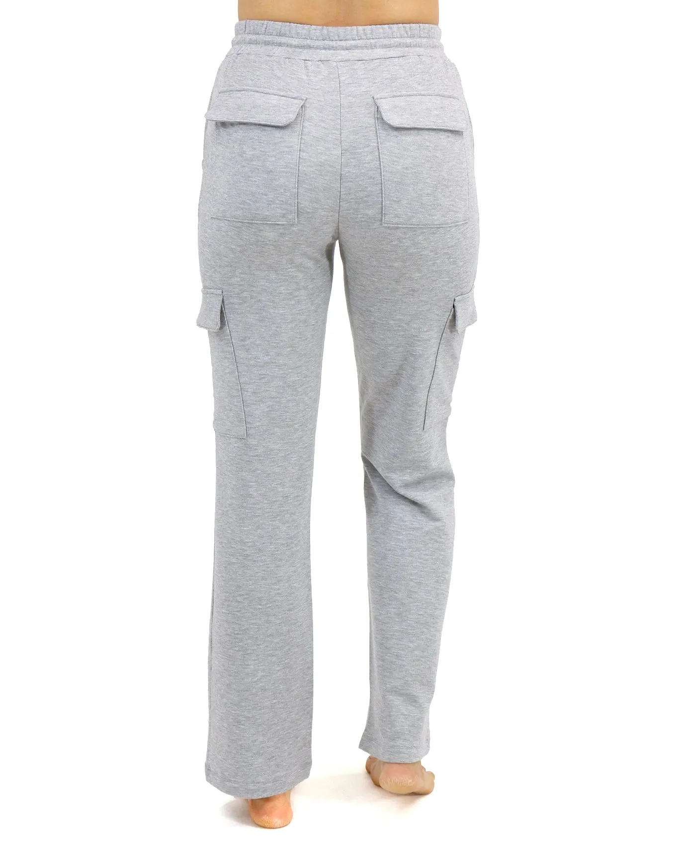 Signature Soft Mid-Heathered Grey Straight Leg Cargo Sweatpants