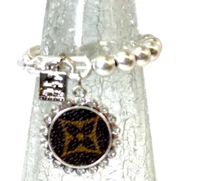 Silver bead half chain bracelet