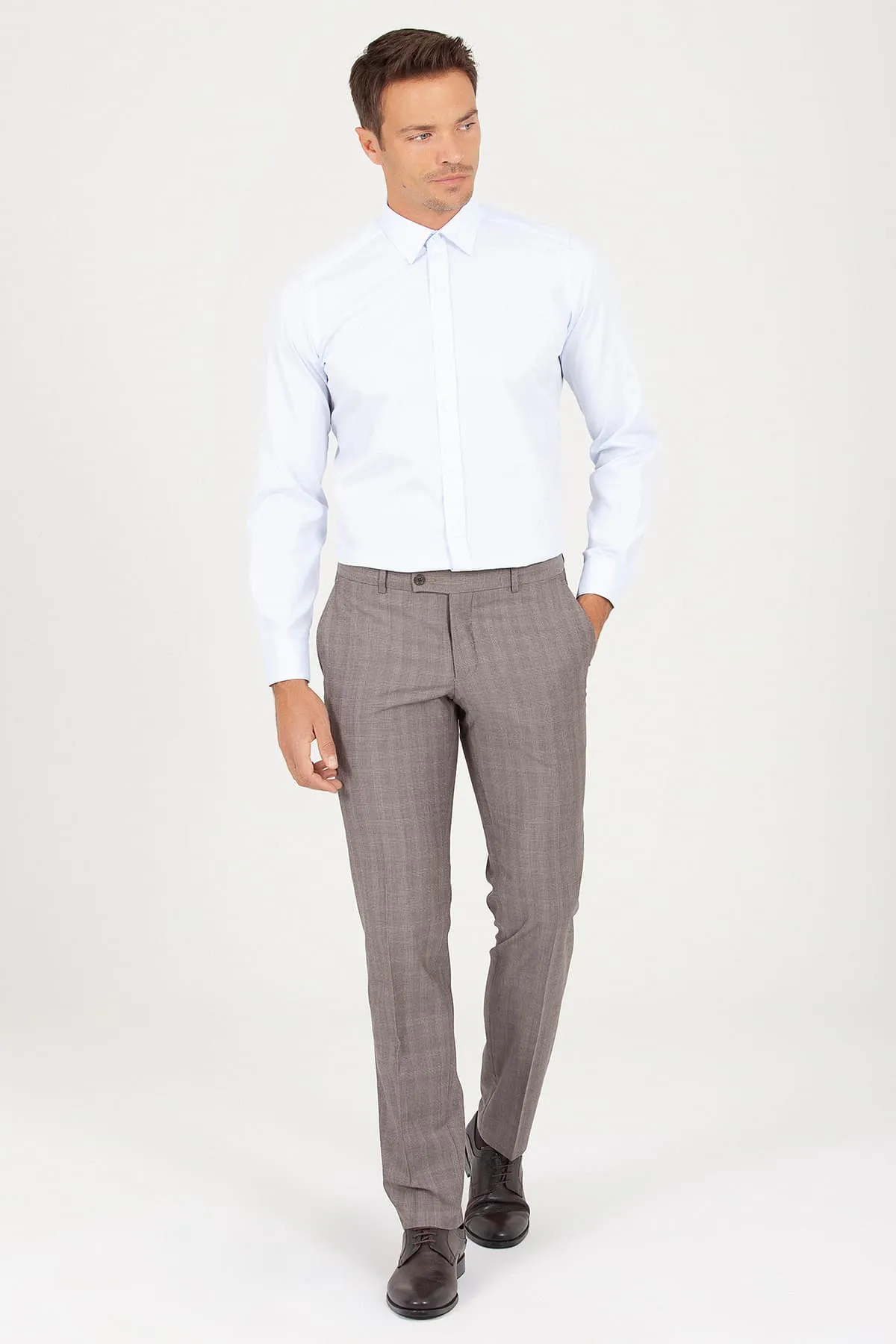 Slim Fit Blue Cotton Dress Shirt