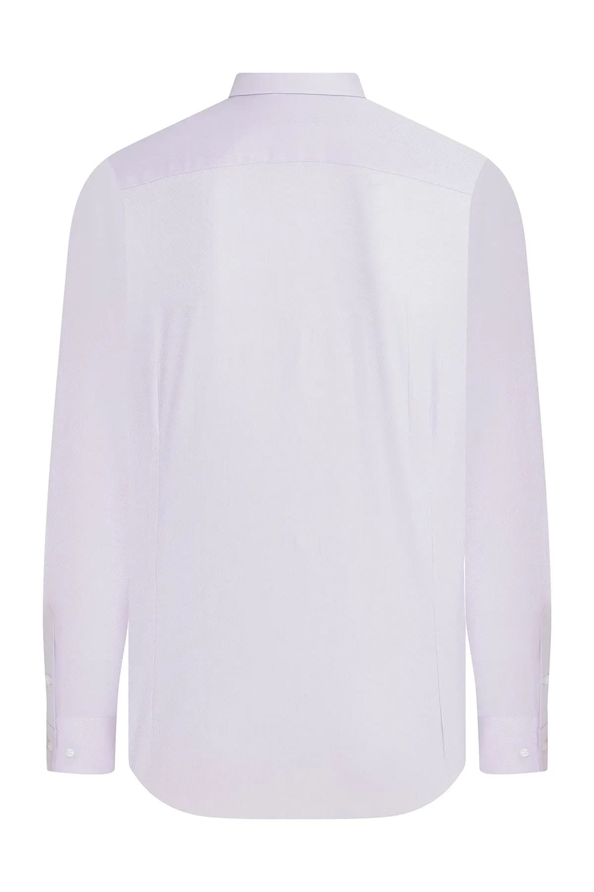 Slim Fit Long Sleeve Patterned Cotton Dress Shirt, Lilac D.