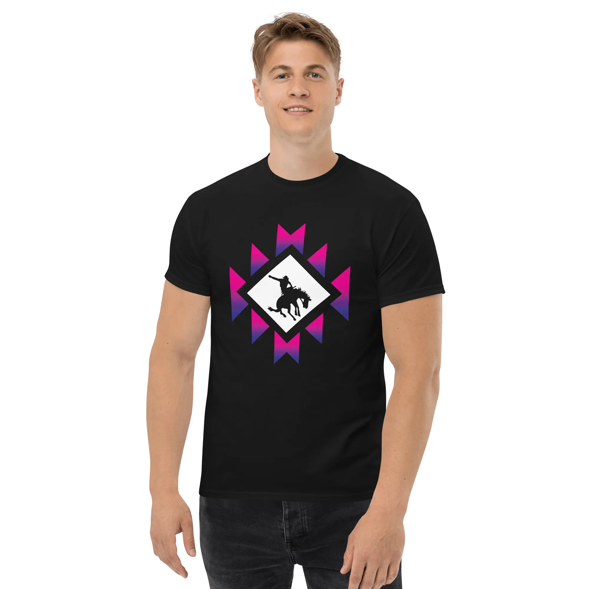 Southwest Bronco Pink and Purple Gradient T-Shirt