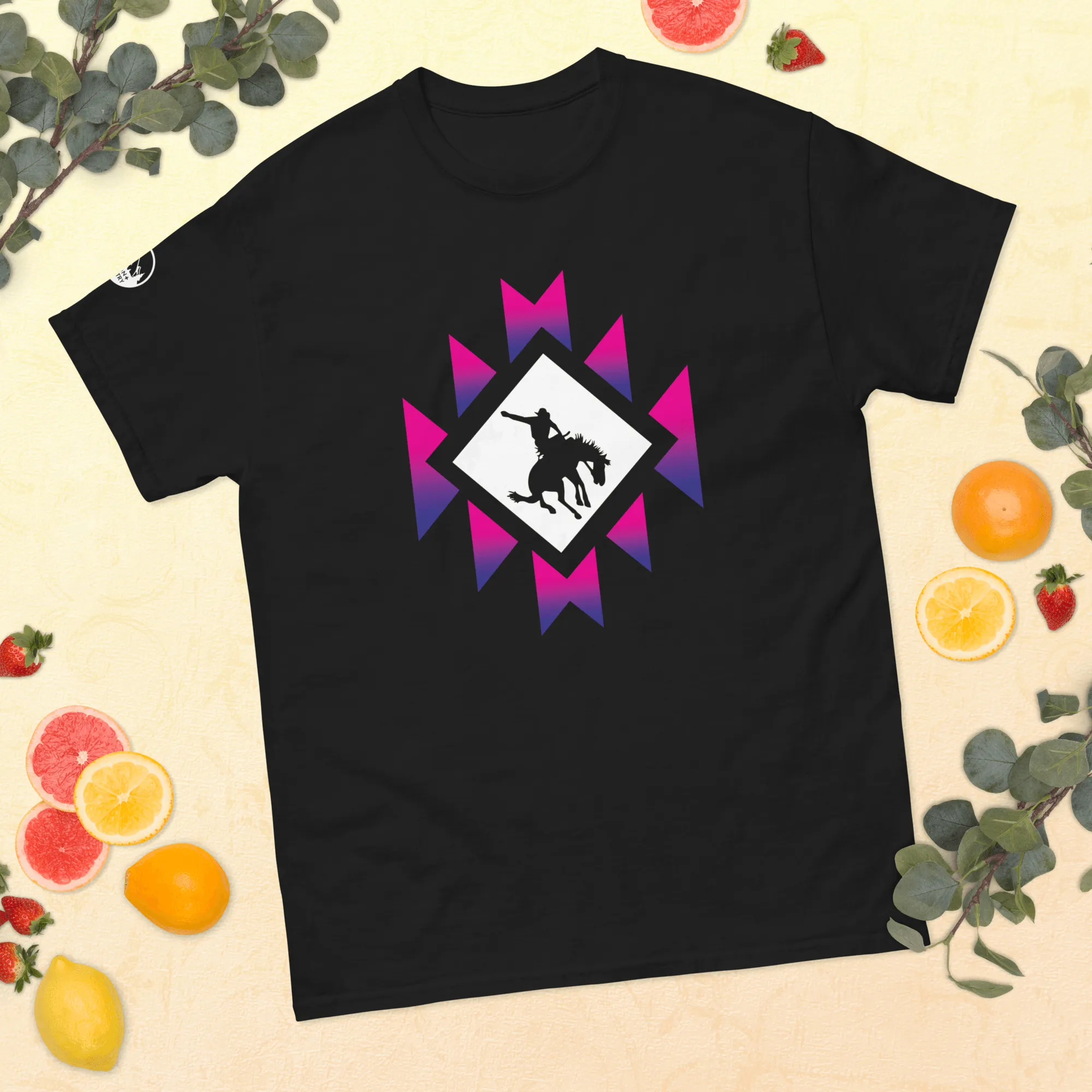 Southwest Bronco Pink and Purple Gradient T-Shirt