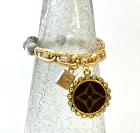 Stone- Agate half chain bracelet