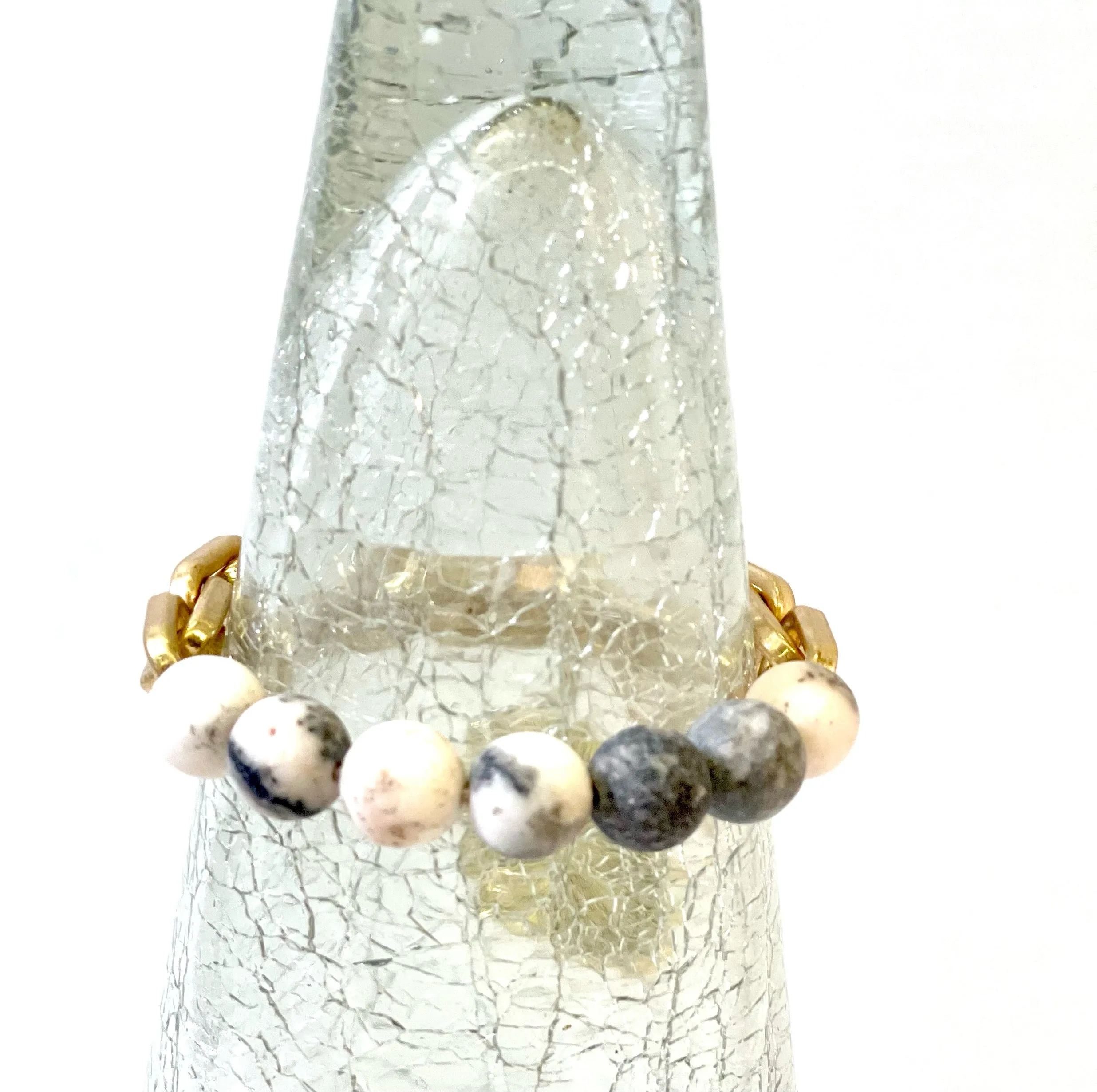 Stone- Agate half chain bracelet