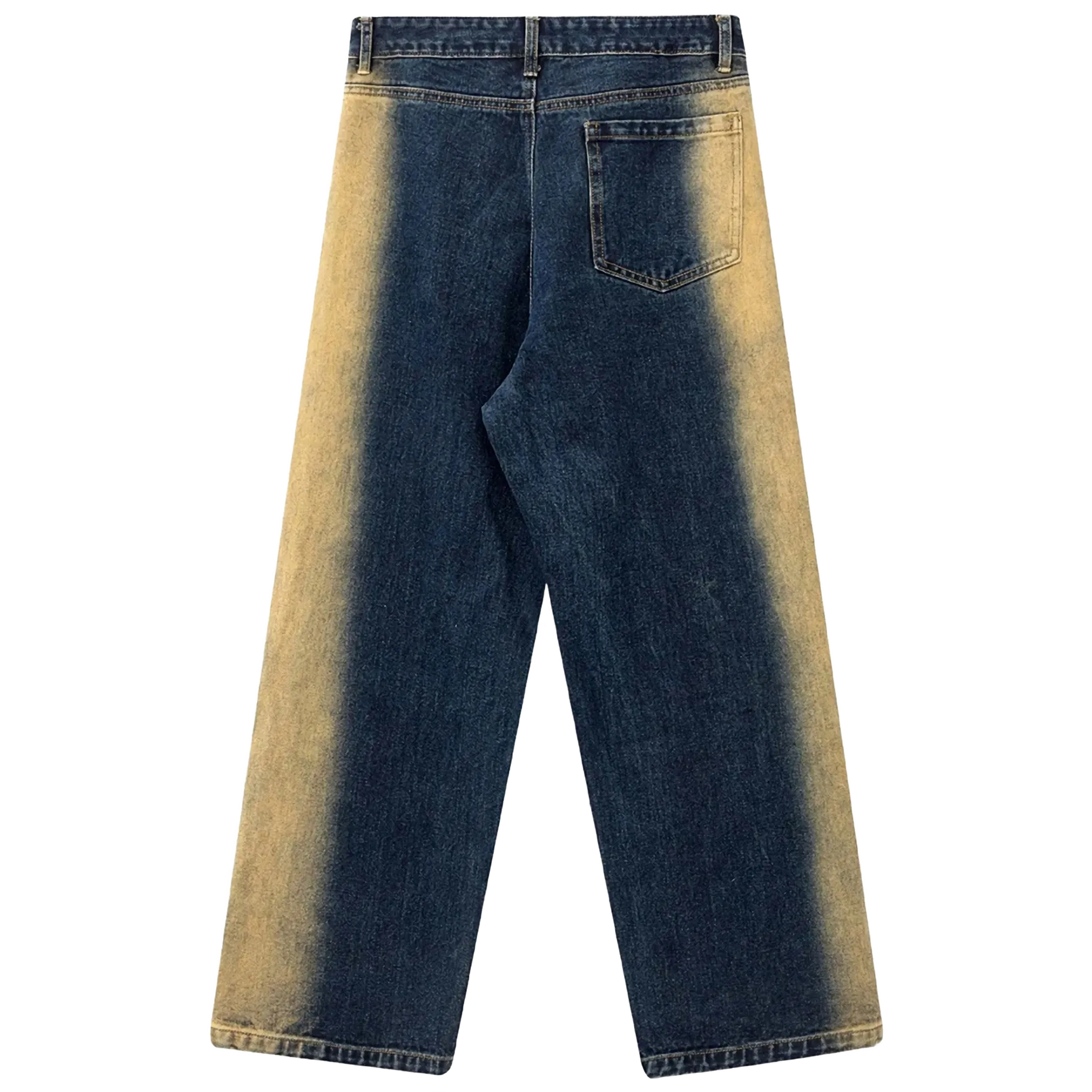 Structured Grommet Strap Faded Denim Jeans