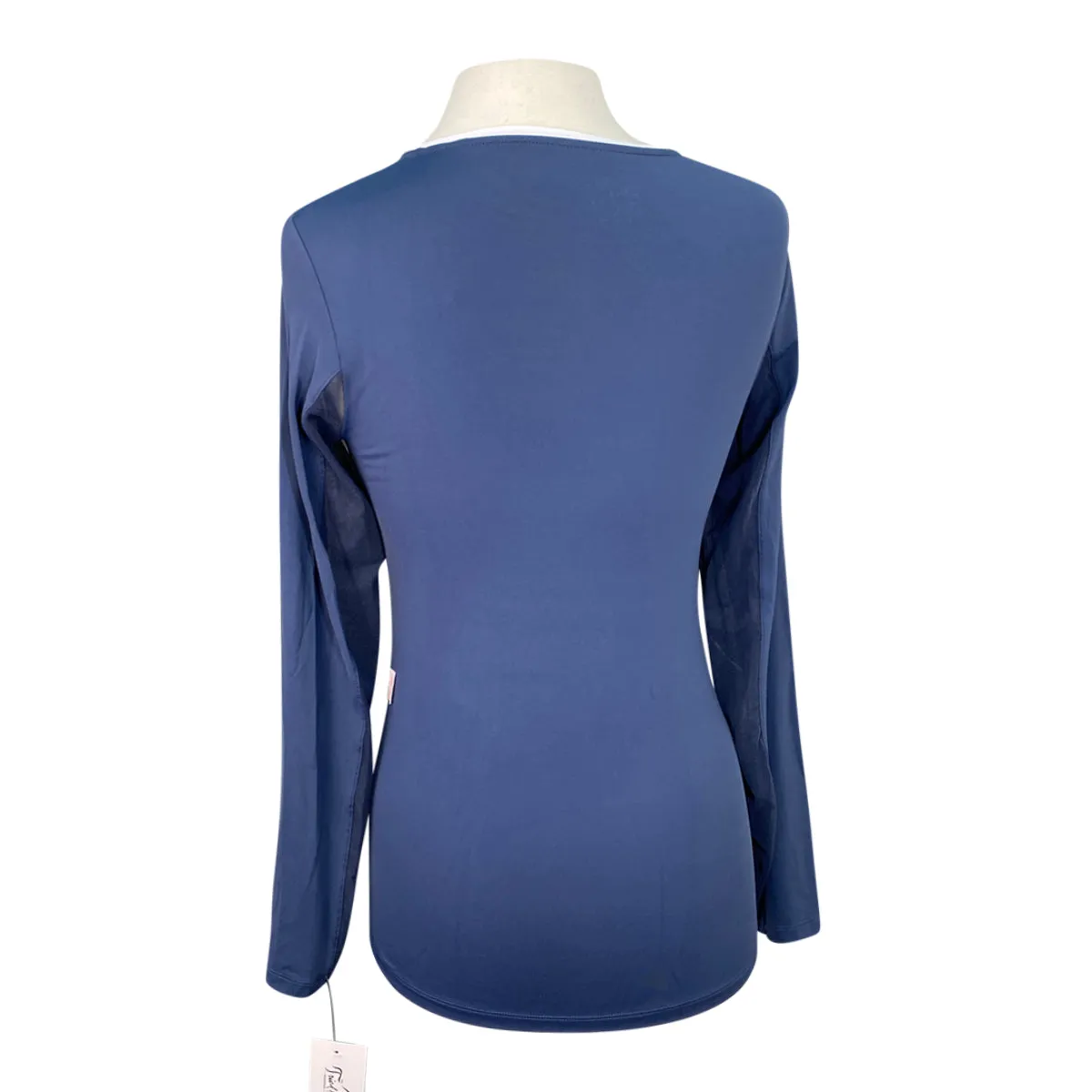 Tailored Sportsman IceFil Long Sleeve Crew Shirt in Ocean/White - Women's Small