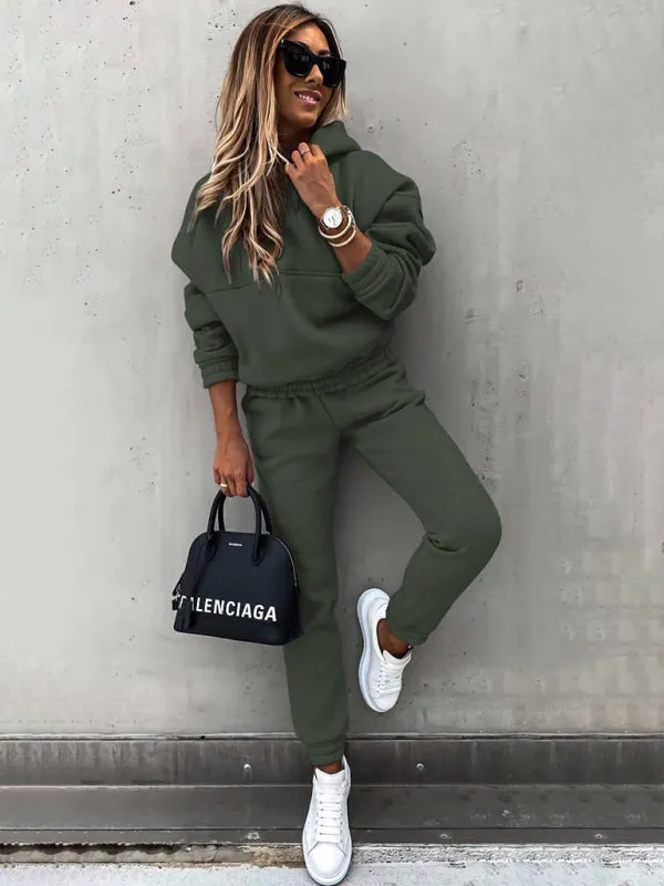 Trendy 2-Piece Sweatpants & Hoodie Set for Every Day
