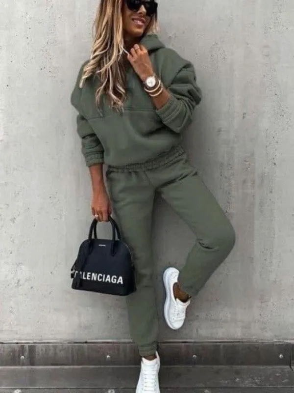 Trendy 2-Piece Sweatpants & Hoodie Set for Every Day