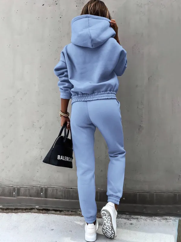 Trendy 2-Piece Sweatpants & Hoodie Set for Every Day
