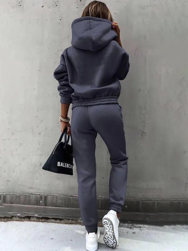 Trendy 2-Piece Sweatpants & Hoodie Set for Every Day