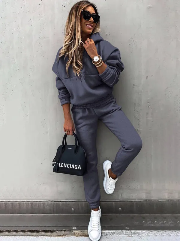 Trendy 2-Piece Sweatpants & Hoodie Set for Every Day