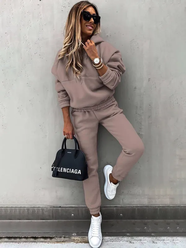 Trendy 2-Piece Sweatpants & Hoodie Set for Every Day