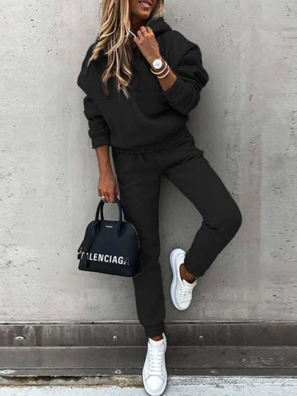 Trendy 2-Piece Sweatpants & Hoodie Set for Every Day