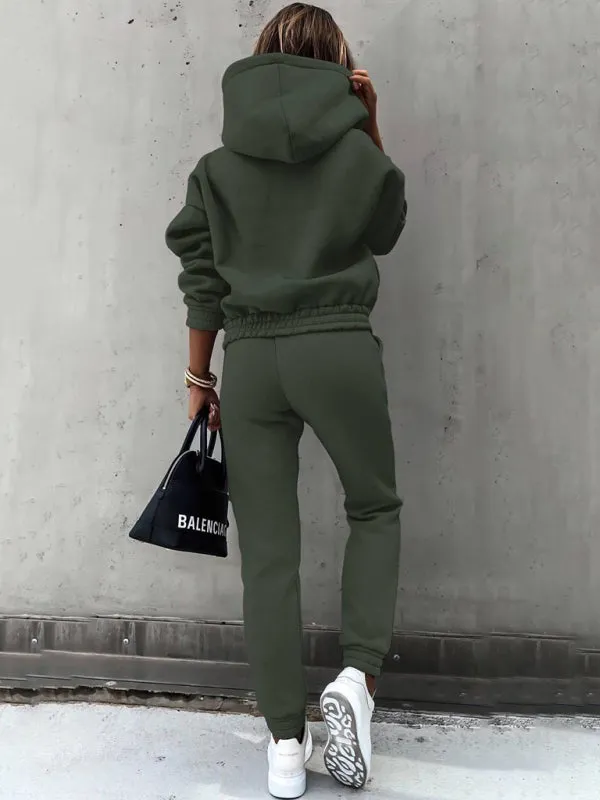 Trendy 2-Piece Sweatpants & Hoodie Set for Every Day