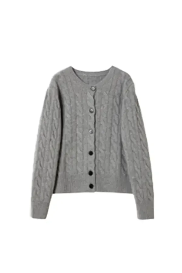Vintage 100 Wool Cable Knit Cardigan