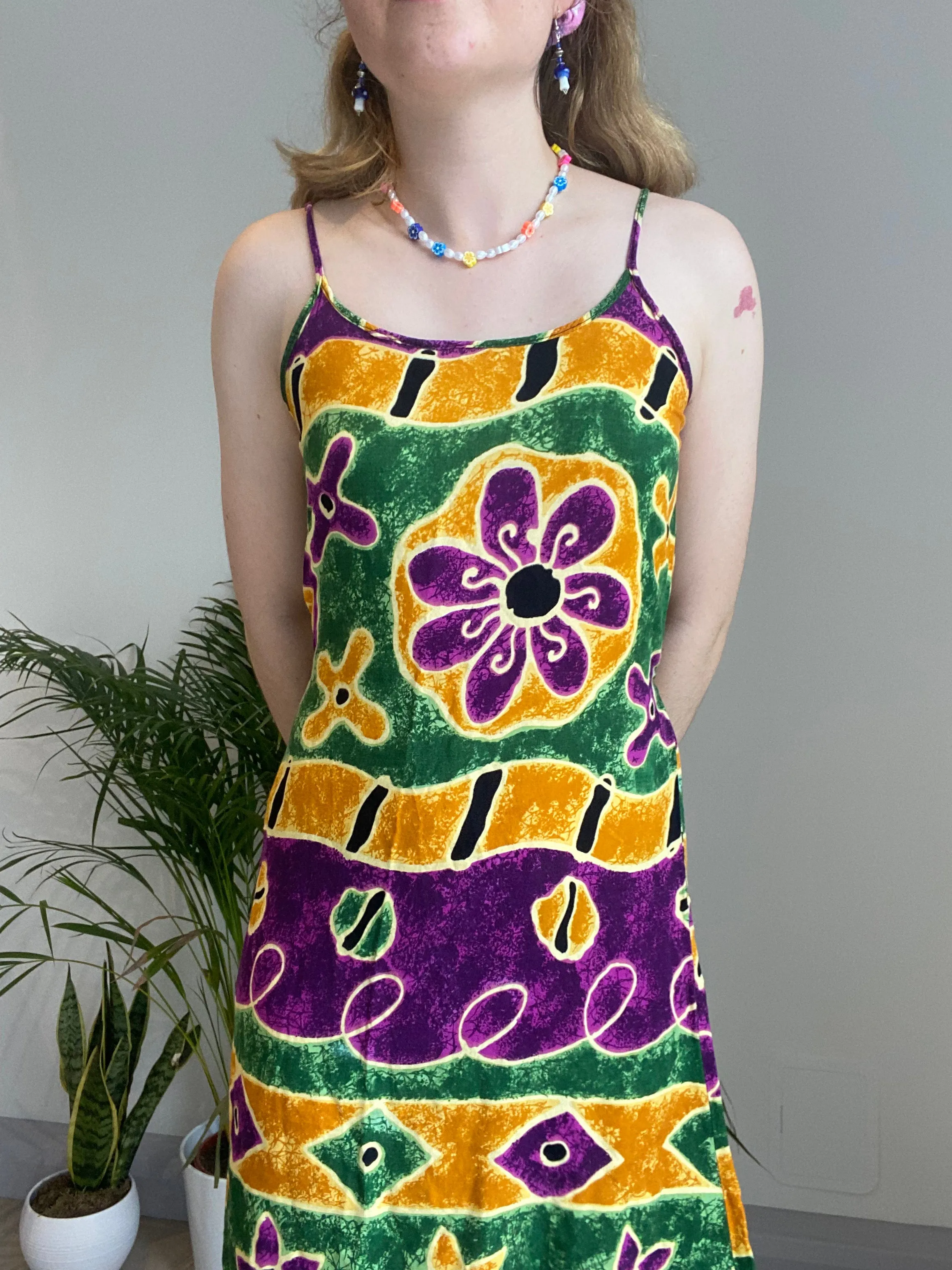 Vintage Purple Patterned Dress