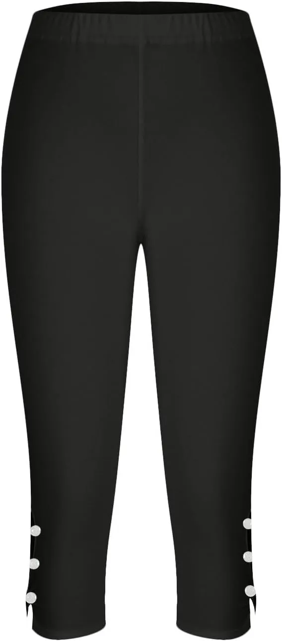 Womens Capris for Summer Dressy Cropped High Waist Yoga Pants Casual Stretchy Leggings Workout Compression Pants