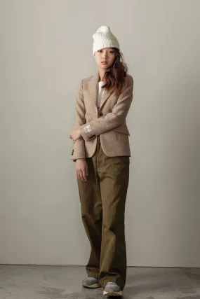 Women's Harris Tweed Heather Blazer - Light Beige Herringbone