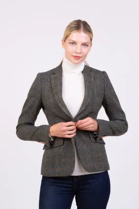 Women's Harris Tweed Janice Blazer - Dark Green Check
