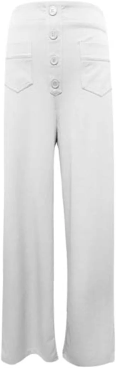 Women's High Waist Casual Pants Summer Stretchy Straight Wide Leg Trendy Flowy Pants with Pockets Loose Trousers