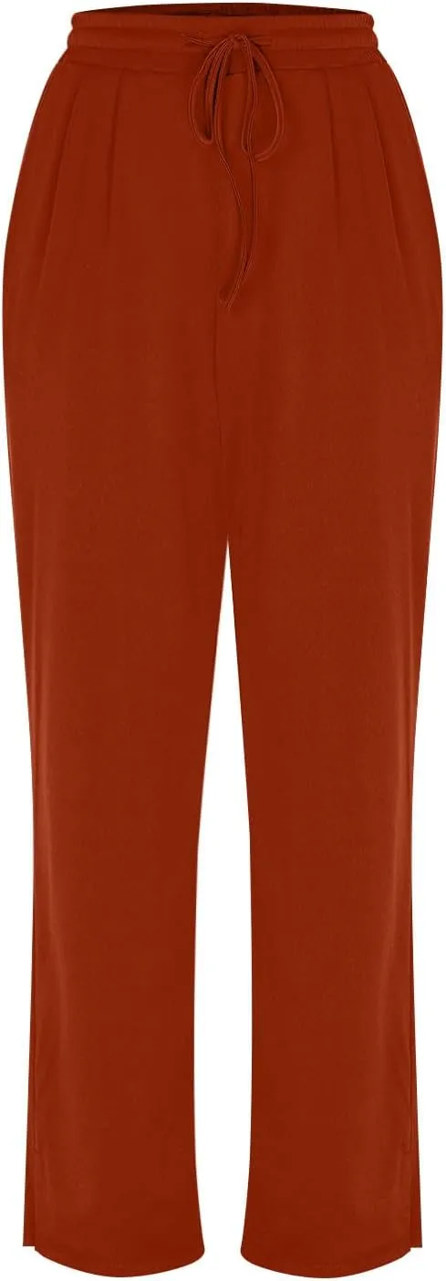 Women's Loose Yoga Pants Casual Elastic Waist Stretchy Straight Leg Trousers Lounge Drawstring Pant Lightly Sweatpant