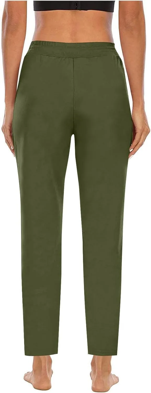Women's Loose Yoga Pants Casual Elastic Waist Stretchy Straight Leg Trousers Lounge Drawstring Pant Lightly Sweatpant