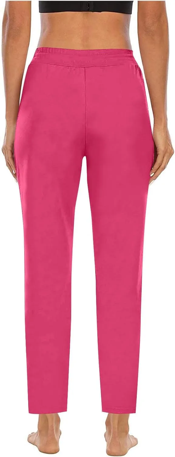 Women's Loose Yoga Pants Casual Elastic Waist Stretchy Straight Leg Trousers Lounge Drawstring Pant Lightly Sweatpant