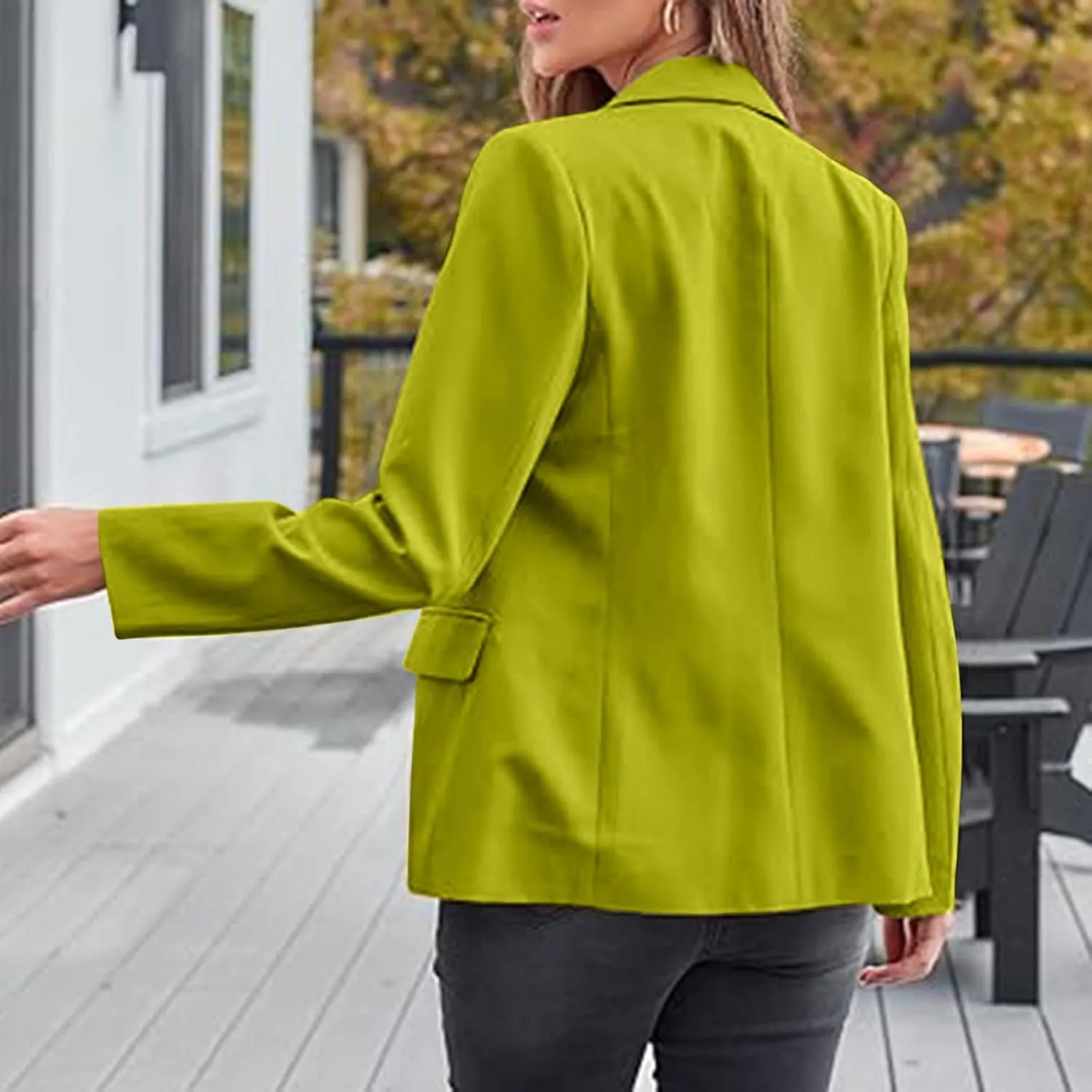 Women's Rolled Up Long Sleeve Blazers Open Front Button Cardigan Jacket Lightweight Casual Loose Fit Suits Jackets