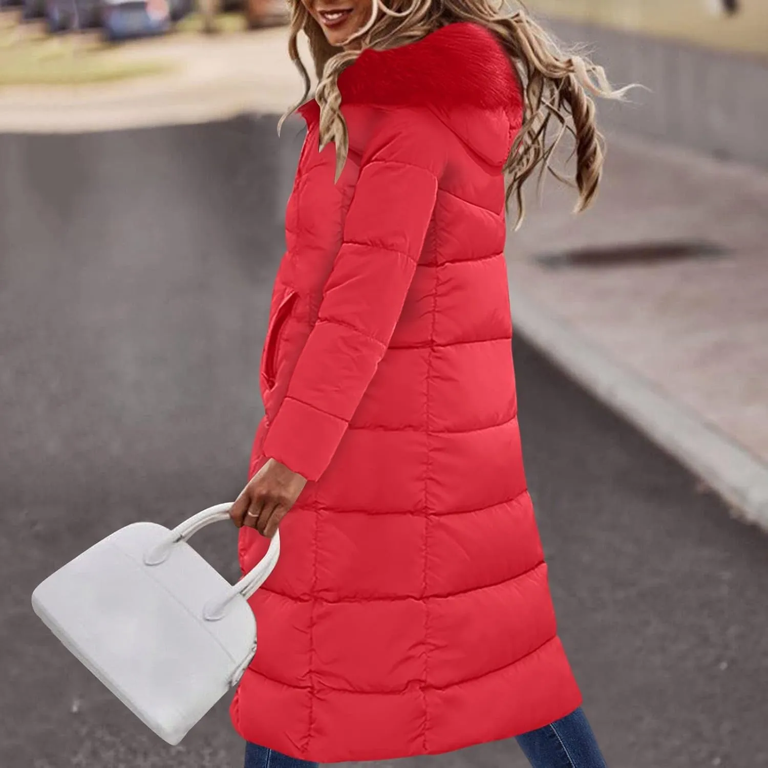 Women's Water proofLong Puffer Jacket Thickened Down Jacket Warm Winter Coat Over Knee Slim Long Down Coat