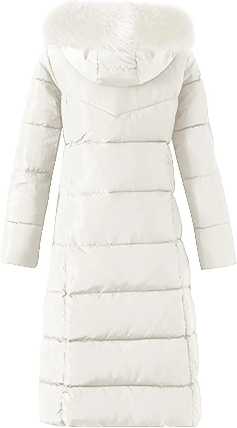 Women's Water proofLong Puffer Jacket Thickened Down Jacket Warm Winter Coat Over Knee Slim Long Down Coat