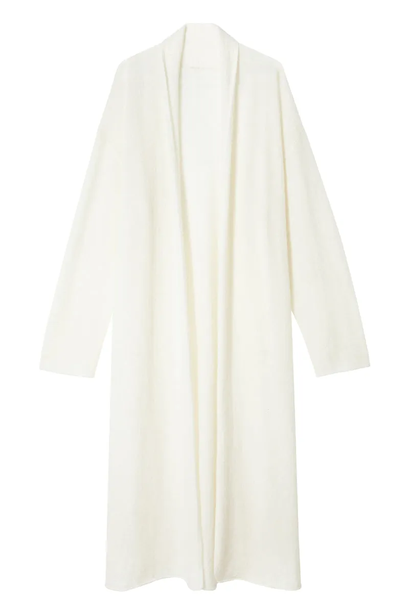 Wool mohair blend H-shape lazy tone long cardigan | 2 color